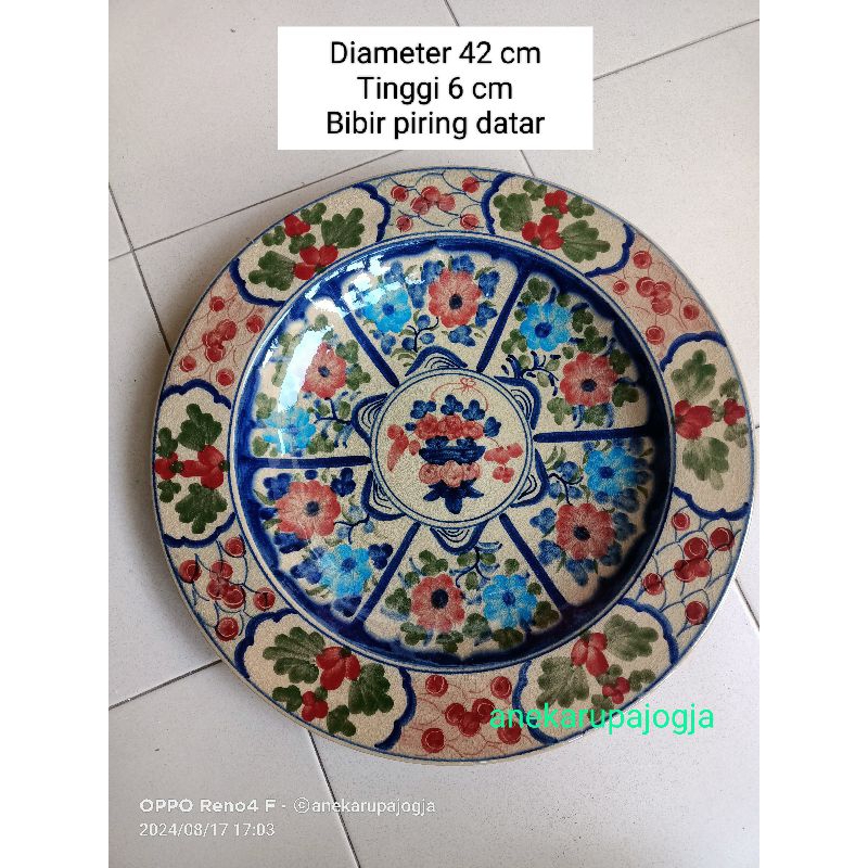 piring keramik lukis motif imari immari gambar bunga seperti antik kuno dekorasi hiasan dinding