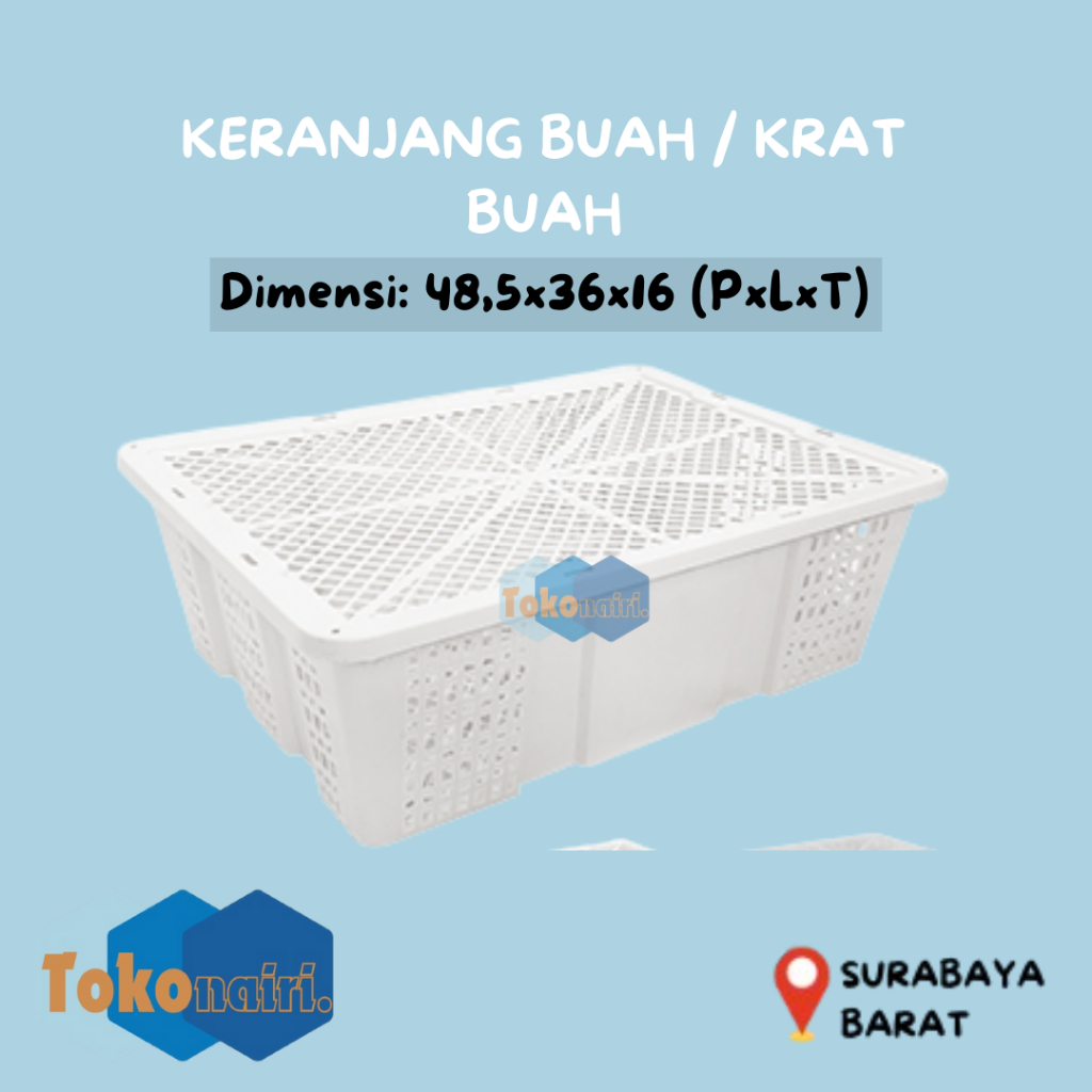KRAT BUAH + TUTUP / KERANJANG SERBAGUNA / KERANJANG BUAH / KERANJANG INDUSTRI / KRAT MULTIFUNGSI