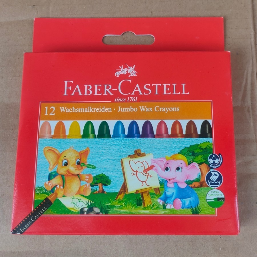 

Crayon Wax Faber Castell 12 Warna JUMBO 90mm