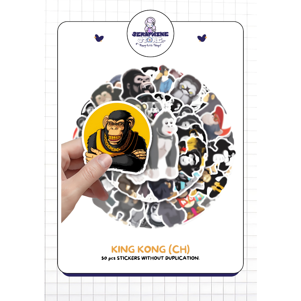

STICKER PACK DAILY VINYL WATERPROOF | KING KONG 50PCS | DECORATION STICKER for Tumbler Koper Laptop Helm Casing