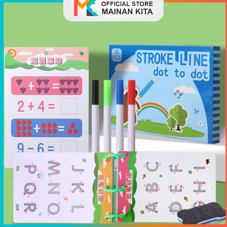 

MK65 Wipe Clean Activity Book Series Buku Aktivitas Edukasi Anak Belajar Menulis Membaca QFTLR481