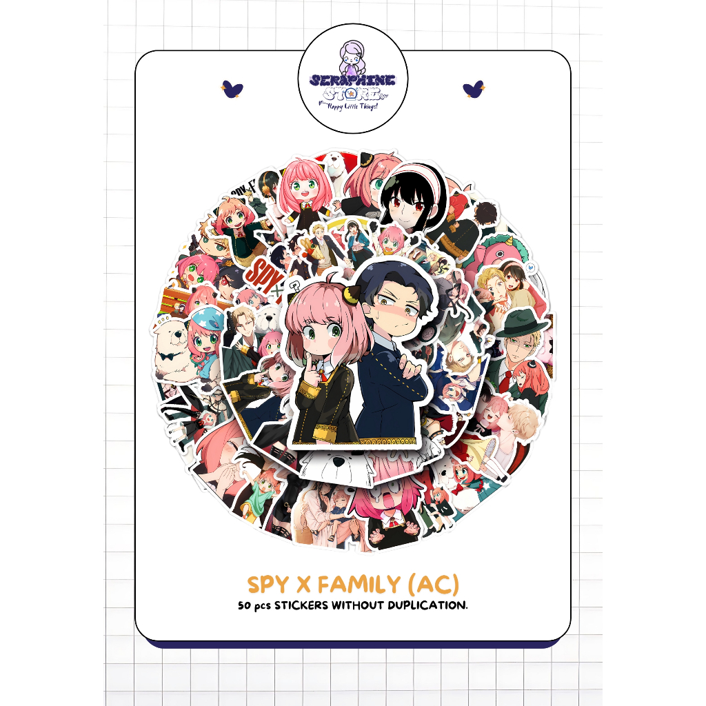 

STICKER PACK DAILY VINYL WATERPROOF | SPY X FAMILY 50PCS | ANIME DECORATION STICKER for Tumbler Koper Laptop Helm Casing