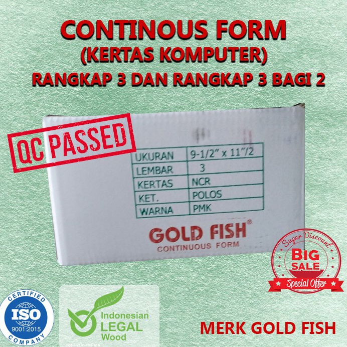 

ZMJL89973 KERTAS NCR CONTINOUS FORM 3 PLY 3PLY PRS RANGKAP 3 95X11 CF K3 KERTAS KOMPUTER
