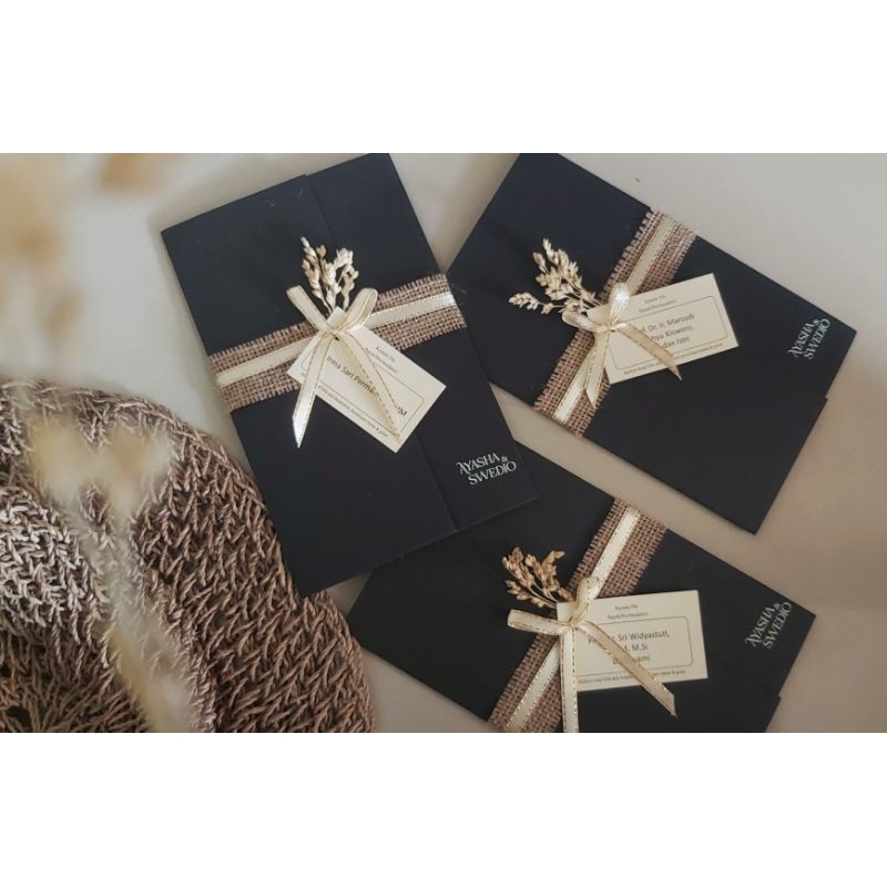 Undangan Pernikahan Rustic SC31 hitam | Undangan Rustic | Undangan Murah | Undangan Pernikahan