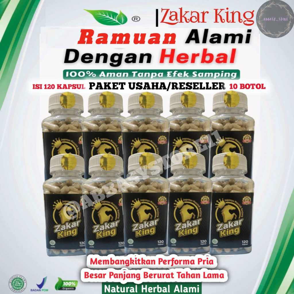 ZAKAR KING ORIGINAL ISI 120 KAPSUL 100% HERBAL PREMIUM