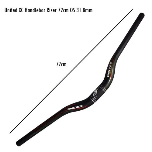 Stang Handlebar Sepeda Alloy 31.8 x 700mm Oversize XC Riser United Hitam Putih MTB Gunung Fixie BMX 