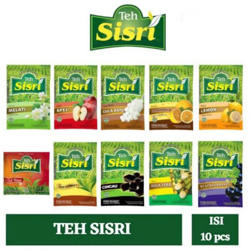 

teh sisri all varian rasa 1 renceng isi 10 pcs request bisa di tulis di note/chat