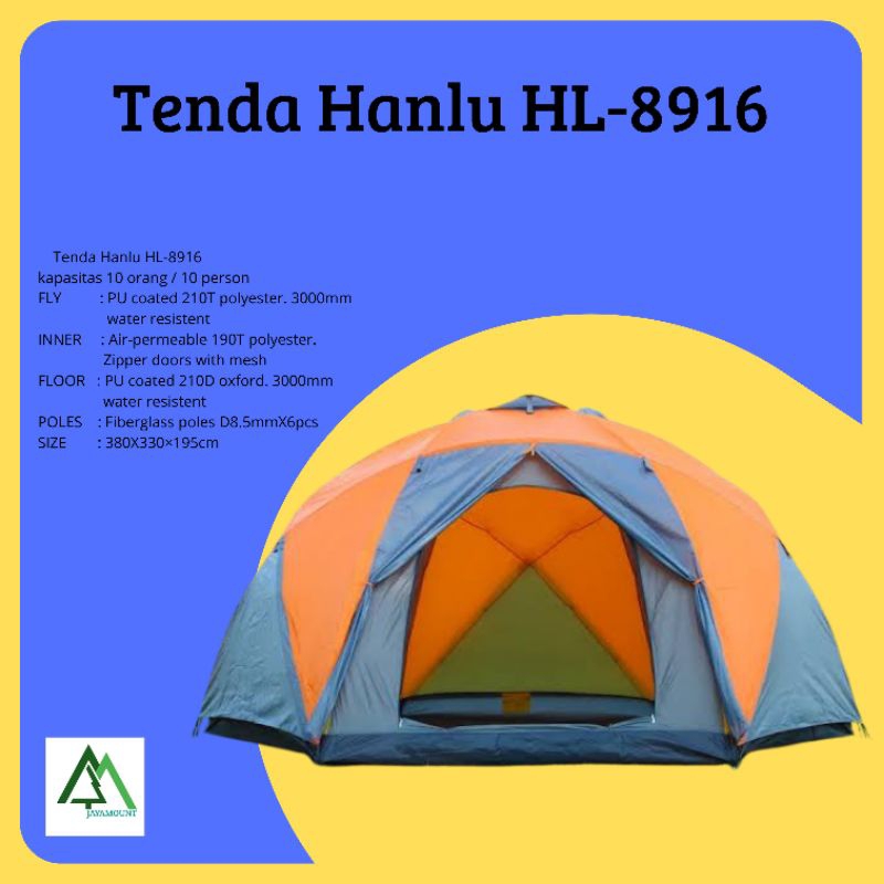 Tenda Hanlu HL-8916 | Tenda BigDoom Hanlu HL-8916 | Tenda Camping Hanlu HL-8916 | Tenda Besar | Camp