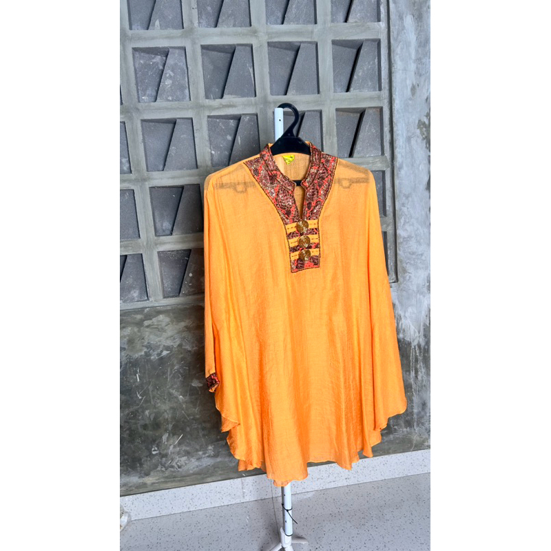 Baju wanita Kaftan Tunik India Orange Prelove