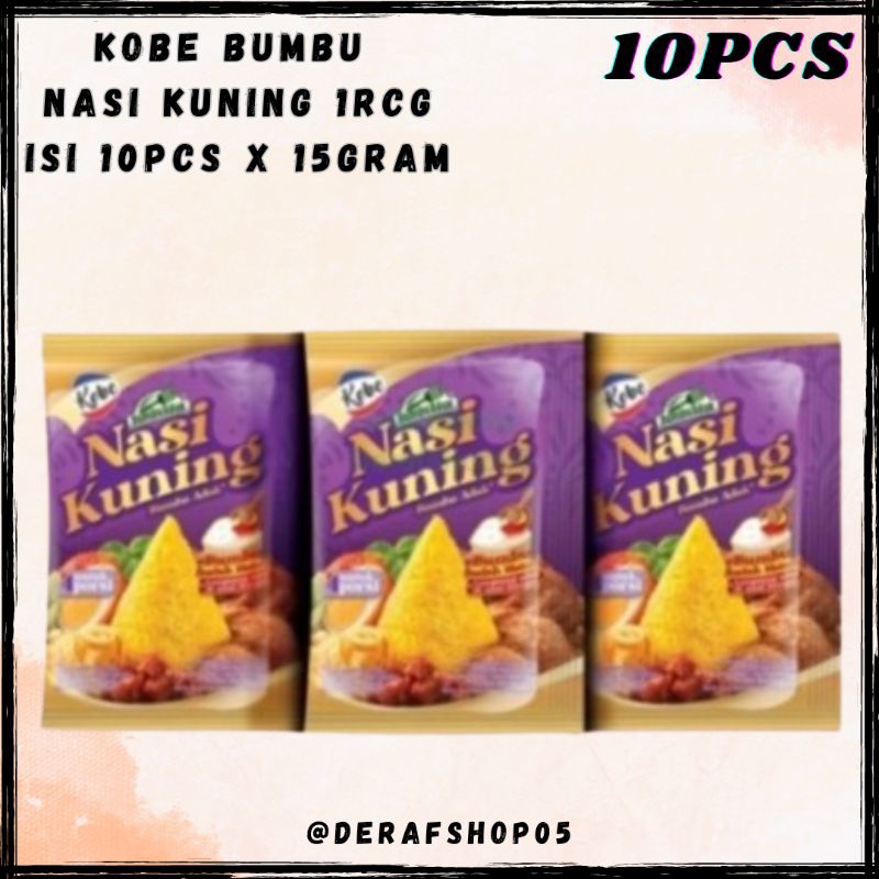

Kobe Bumbu Nasi Kuning 1RCG Isi 10pcs x 15gram