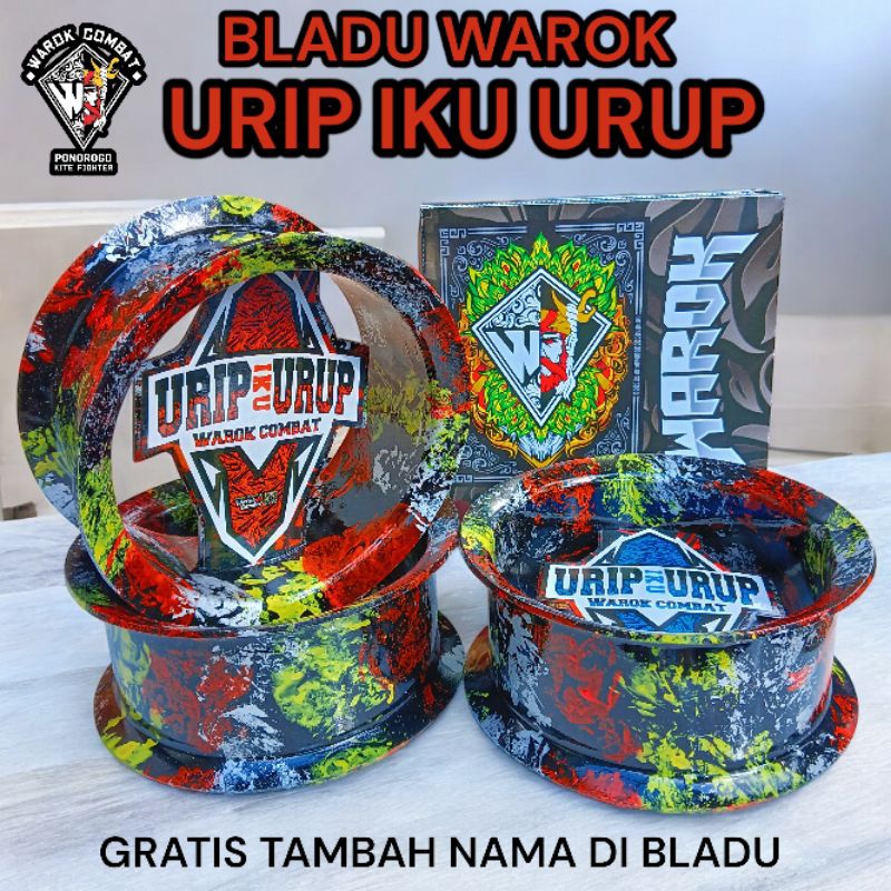 Bladu / Gulungan Layangan Warok Motif Urip Iku Urup Ukuran 4inch Keren dan Mewah (Gratis Tambah Nama
