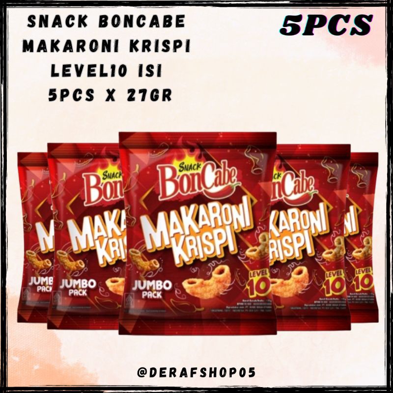 

Snack Boncabe Makaroni Krispi level 10 Isi 5pcs x 27gram