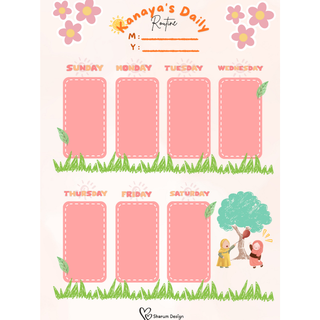 

Poster Jadwal Pelajaran atau Daily Routine Anak ukuran A4 (Custom)