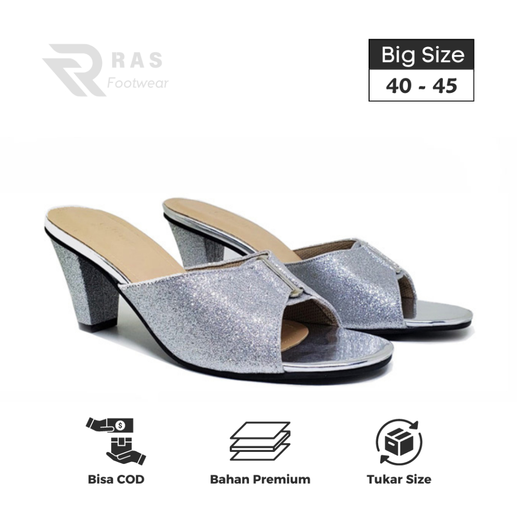 Sandal Heels Wanita Ukuran Jumbo 40-45 | Sandal Formal Pesta Nikah | RAS Monica