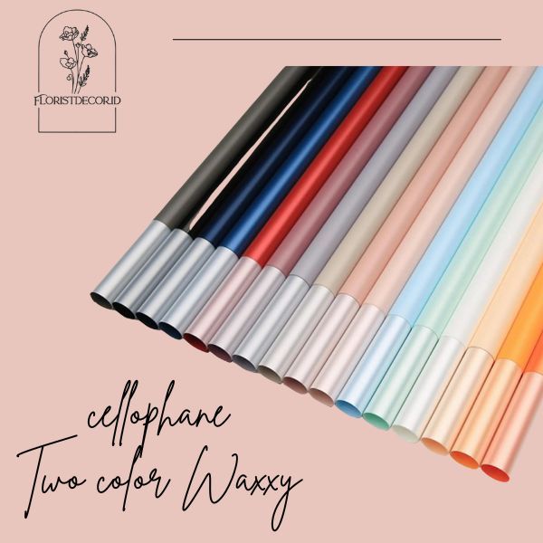 

( EC0 ) TERMURAH TWO COLOR WAXXY WRAPPING PAPER CELLOPHANE KERTAS BUKET 2 WARNA OPP PLASTIK BUNGA HAND BOUQUET PREMIUM