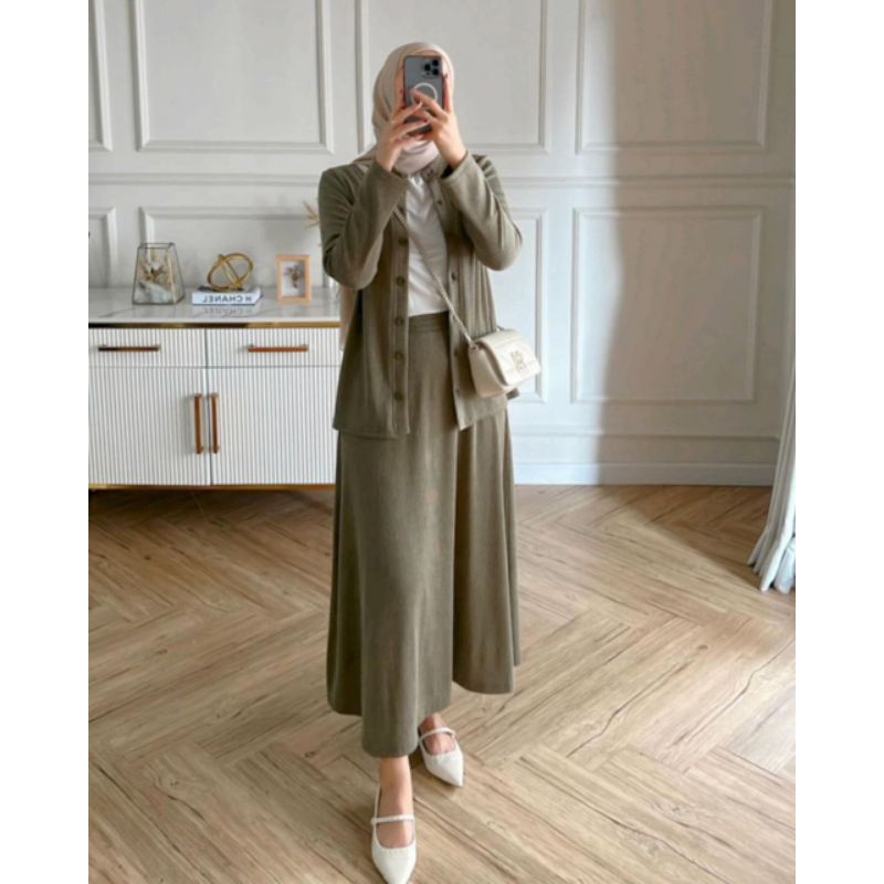 Milea Set Knit Rok Setelan Rok 2in1 Setelan Rok Knit Import - Setelan Knit Wanita Terlaris