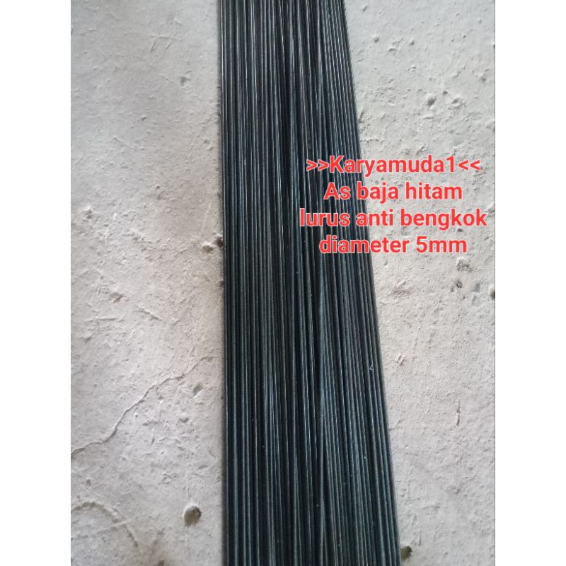 AS BAJA HITAM UNTUK IKAN DIAMETER 5MM/ AS BAJA LURUS ANTI BENGKOK