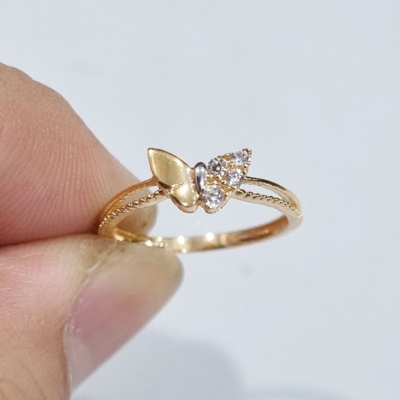 8K / 1.1 gr - Cincin Emas Kupu-Kupu Ukuran Ring Size 10 Kadar 37.5% 375 - L9