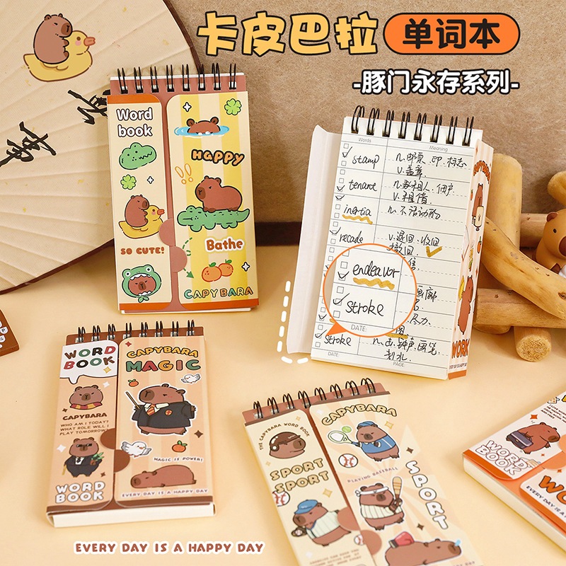 

Notebook Ring Panjang Capybara Vocabulary Book Buku Kosa Kata MOMO040