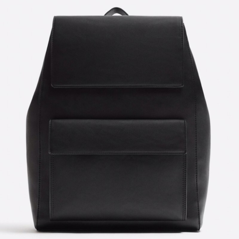 ZARA Men Bag Backpack With Foldover Flap Tas Ransel Pria Black