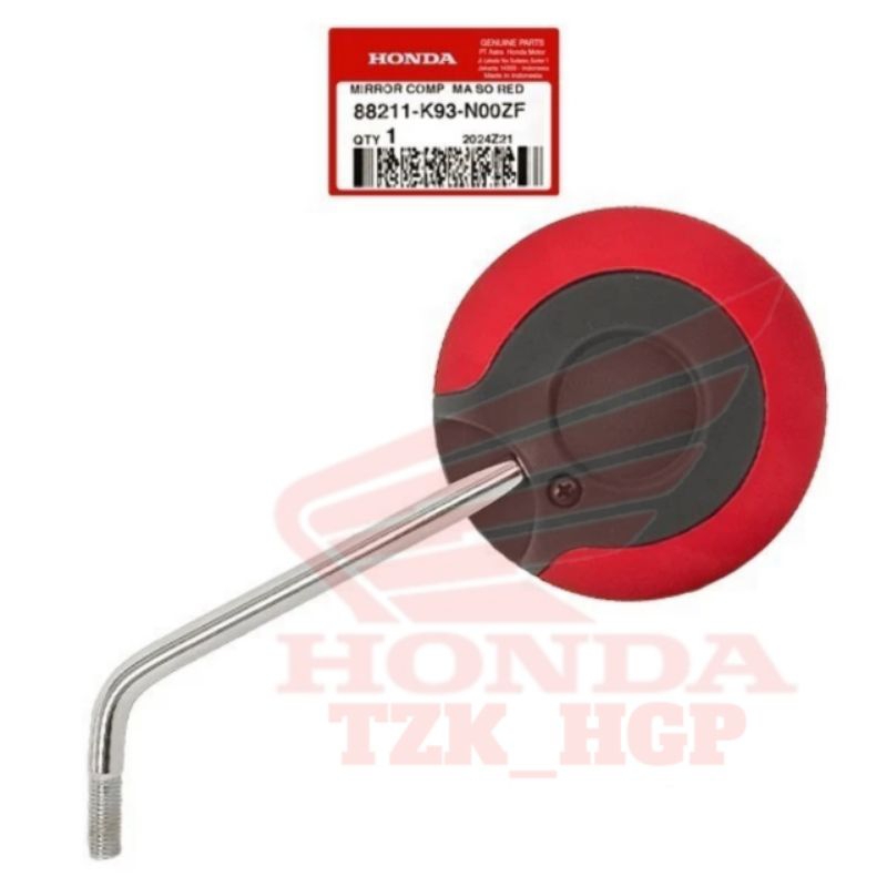 88211-K93-N00ZF Kaca spion kiri Scoopy esp new merah doff 2017 - 2019 original