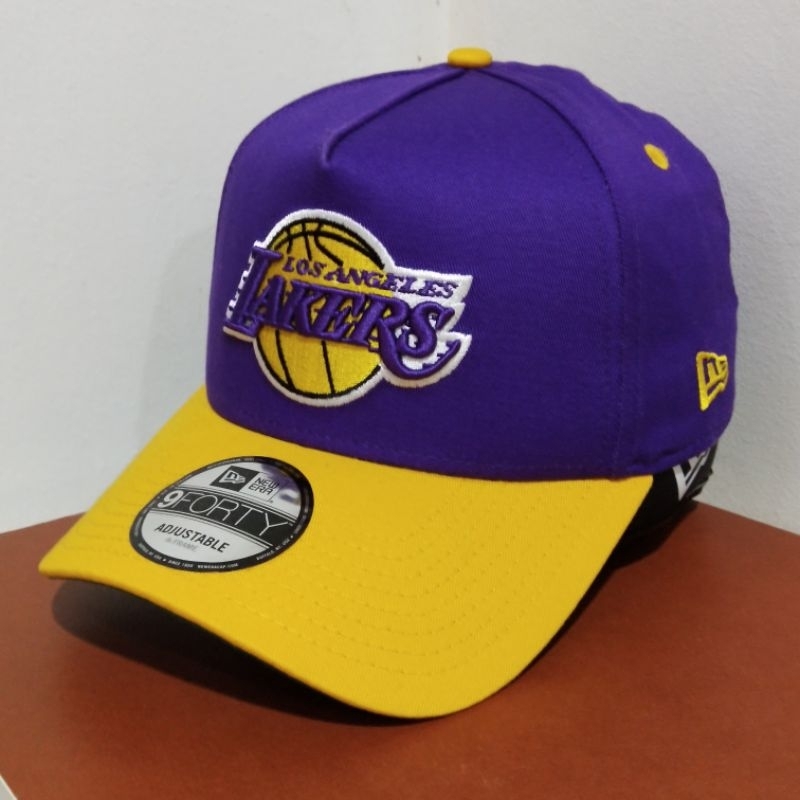 Topi New Era Original 100% 9Forty A-Frame NBA LA Lakers Dual Tone Purple/Yellow New