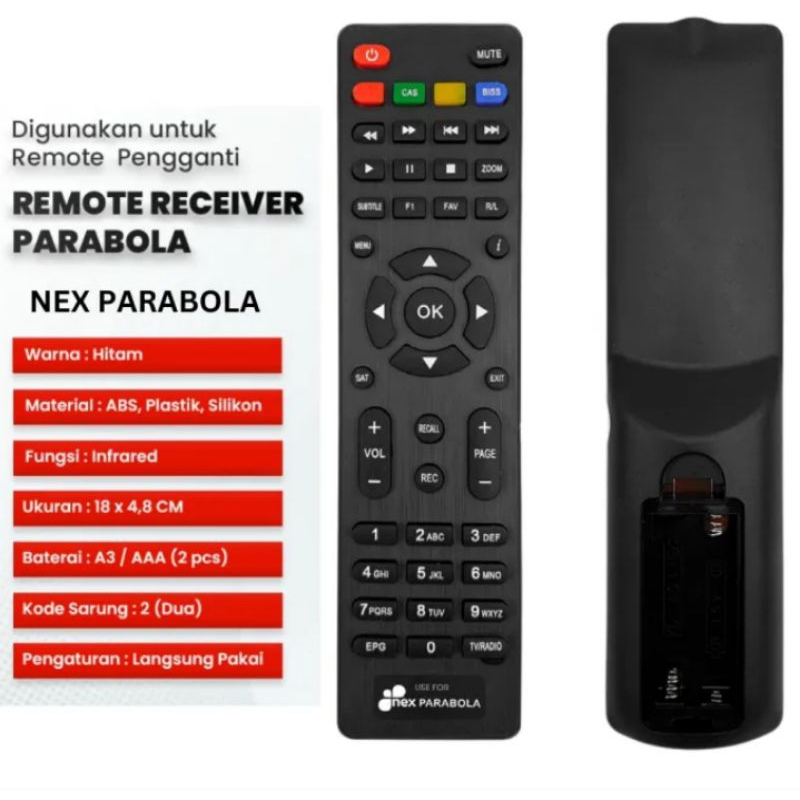 Remot Remote Receiver Nex Parabola Mola Merah Kuning Hitam / Remote Matrix Garuda