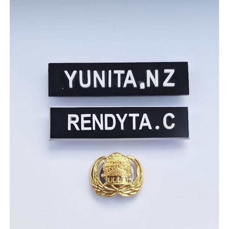

paket korpri dan nametag korpri nama dada timbul