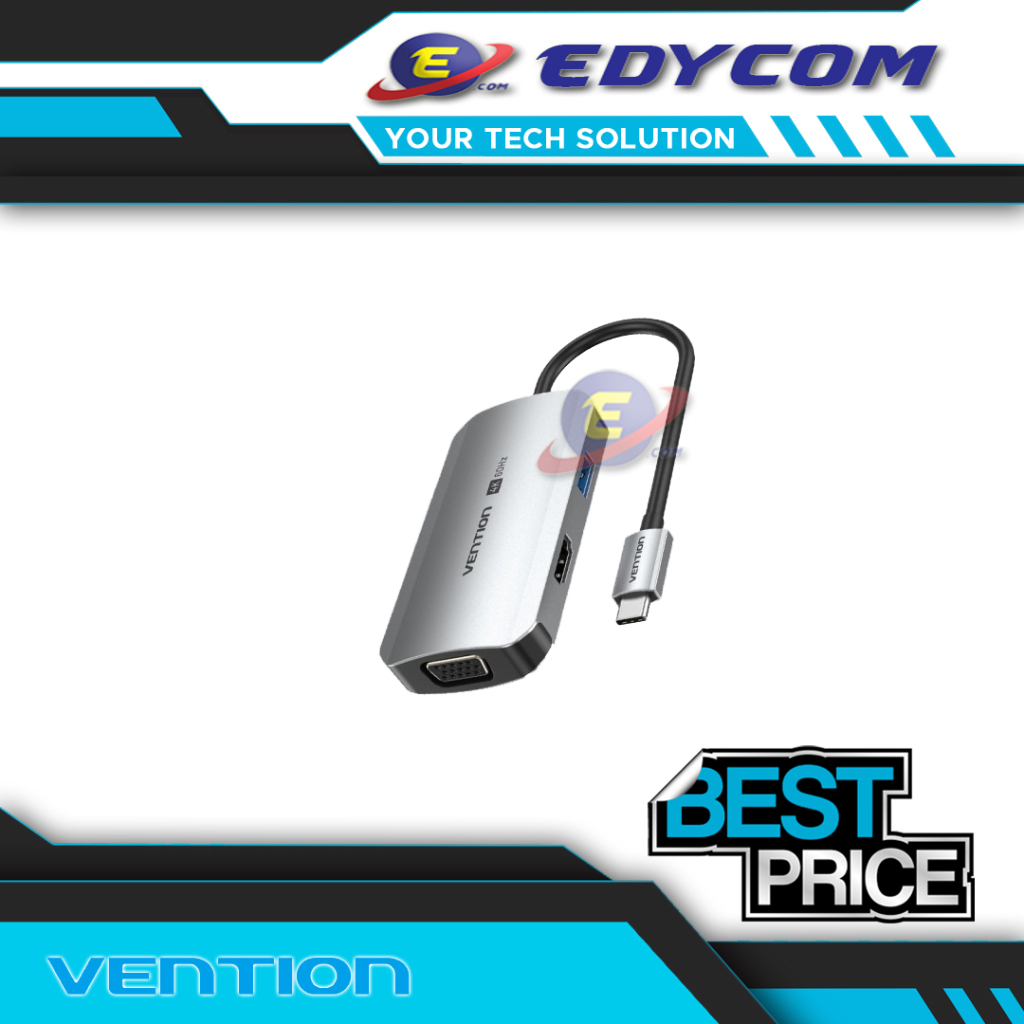 Vention Multiport USB Hub Type C to HDMI VGA USB 3.0 PD - TOA