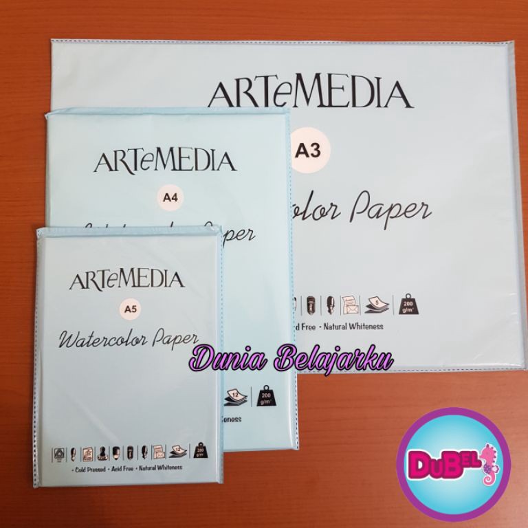 

Pack isi 12 Lbr 5 Lbr Watercolour Paper Artemedia Kertas Lukis Cat Air Ukuran A5 A4 A3 2GSM 6RN885674