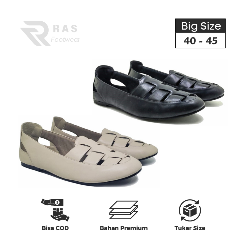 RAS Erica - Sepatu Wanita Slip On | Flat Shoes Ukuran Jumbo 40 41 42 43 44 45