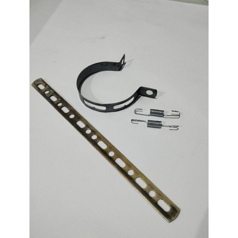 Murah lebay (COD) paket lengkap untuk knalpot racing paket breket lurus tebal breket bundar per peng