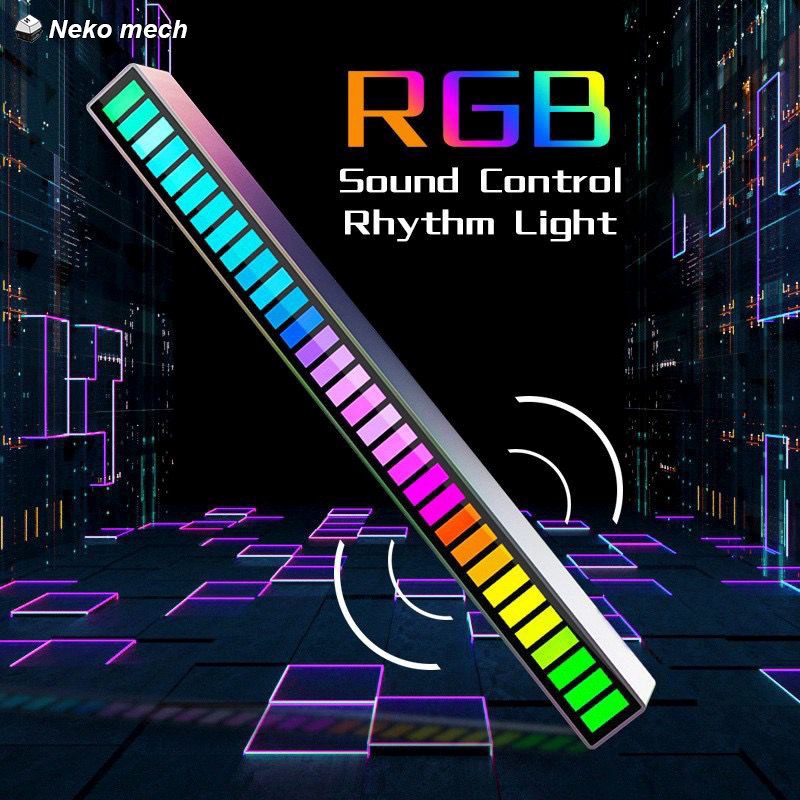 Led bar lampu equalizer audio spectrum sensor suara RGB music strip Atmosphere Light Music