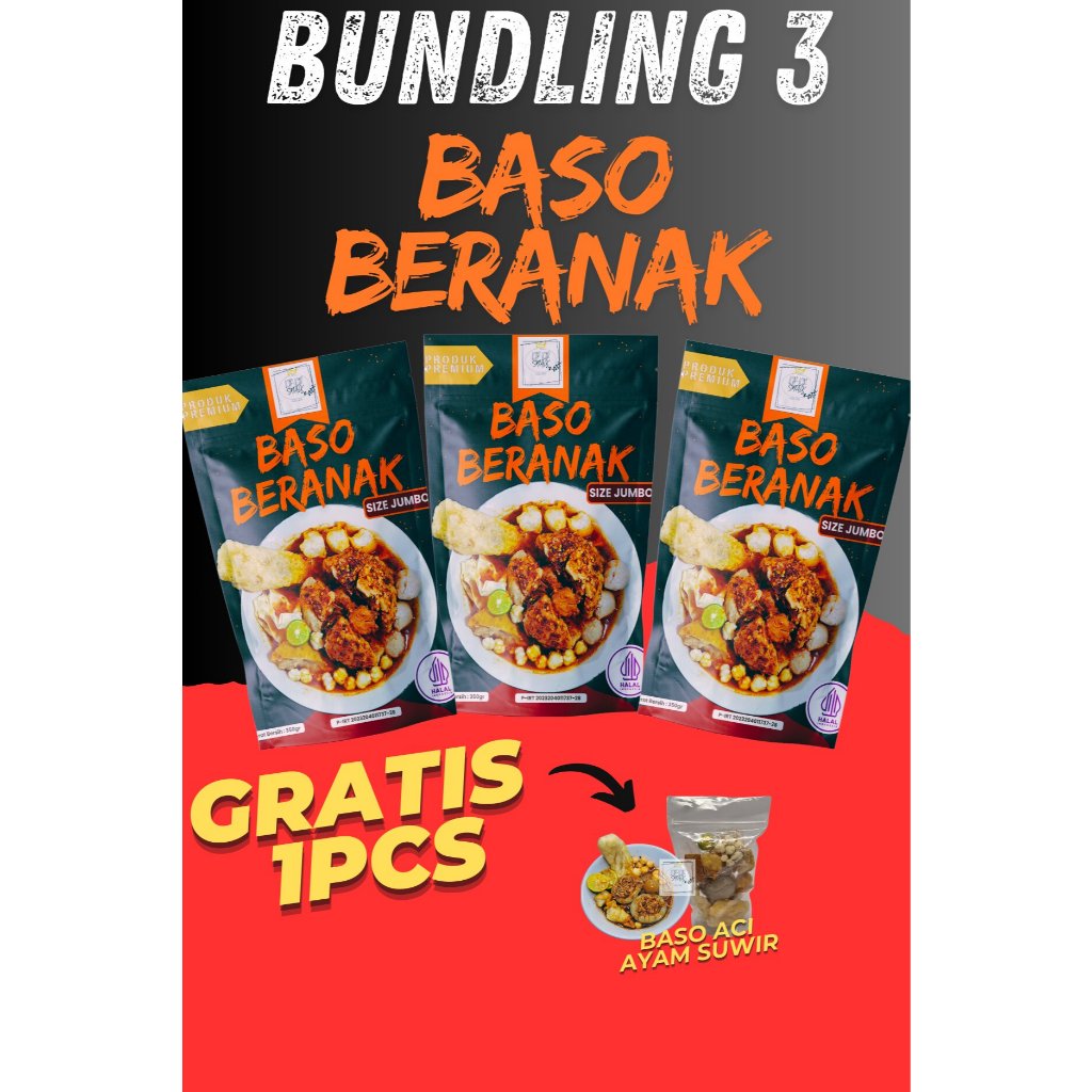 

BUNDLING 3 BASO BERANAK GRATIS 1pcs BASO ACI AYAM SUWIR ICIP ICIP SNACK Makanan Instan Food