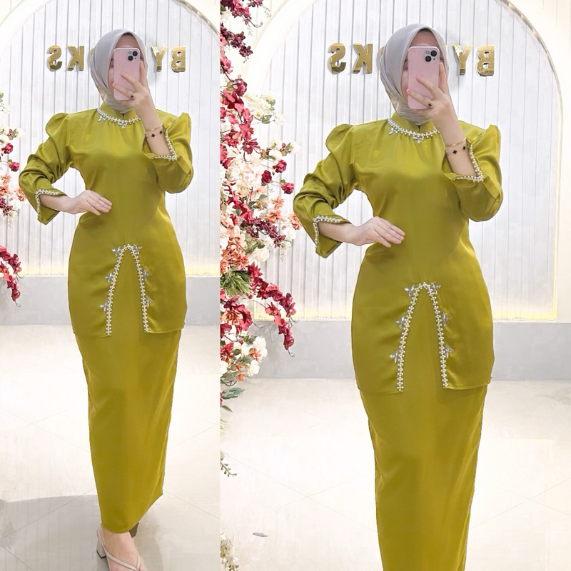 Set rok Lesti baju kurung melayu viral baju malaysia wanita outfit kondangan / pesta wanita eliza ku