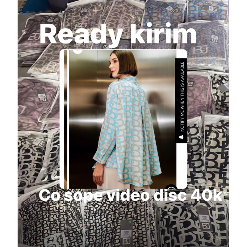 Benang Jarum Nata Oversized Shirt - Monogram Blue