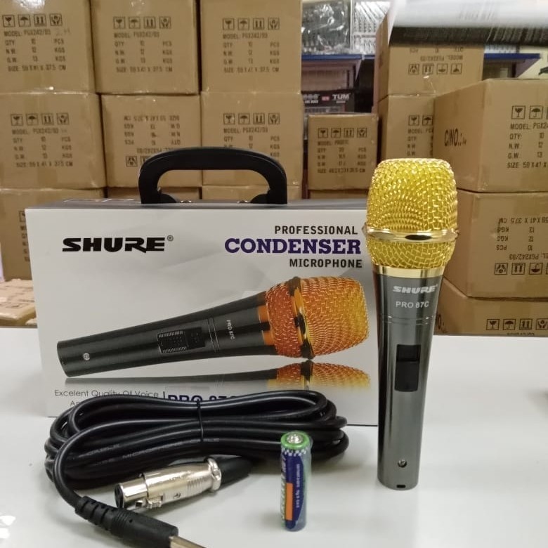 Mic Vocal Kabel Shure PRO87C PRO 87C Condenser Imam Masjid Upacara Kondensor