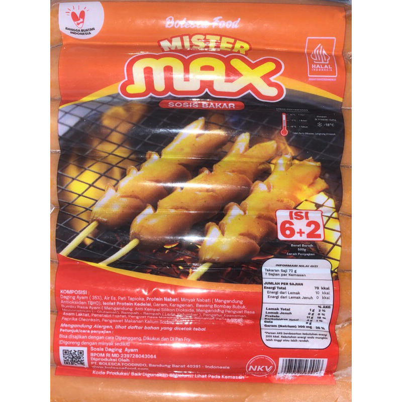 

MISTER MAX SOSIS BAKAR ISI 8 500GR