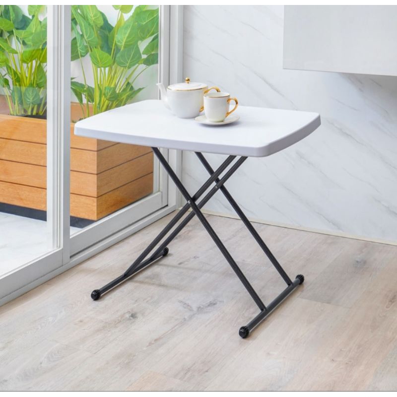 Meja Lipat Krisbow Adjustable Portable Uk 50x76xTinggi 35-71,5 Cm Kaki Besi Top Plastik HDPE Meja Ju