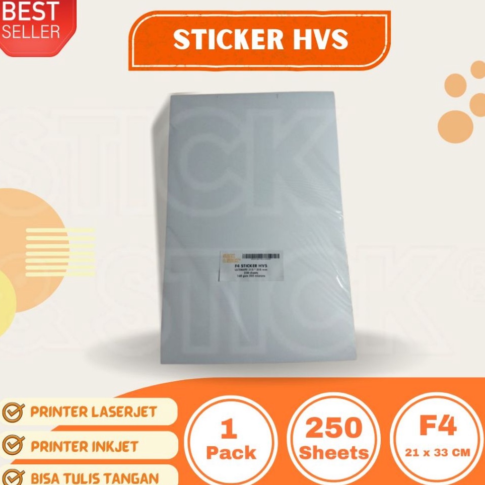 

RPNNT7182 FOLIO F4 STICKER HVS DOFF ULTIMATE QUALITY 25 LEMBAR