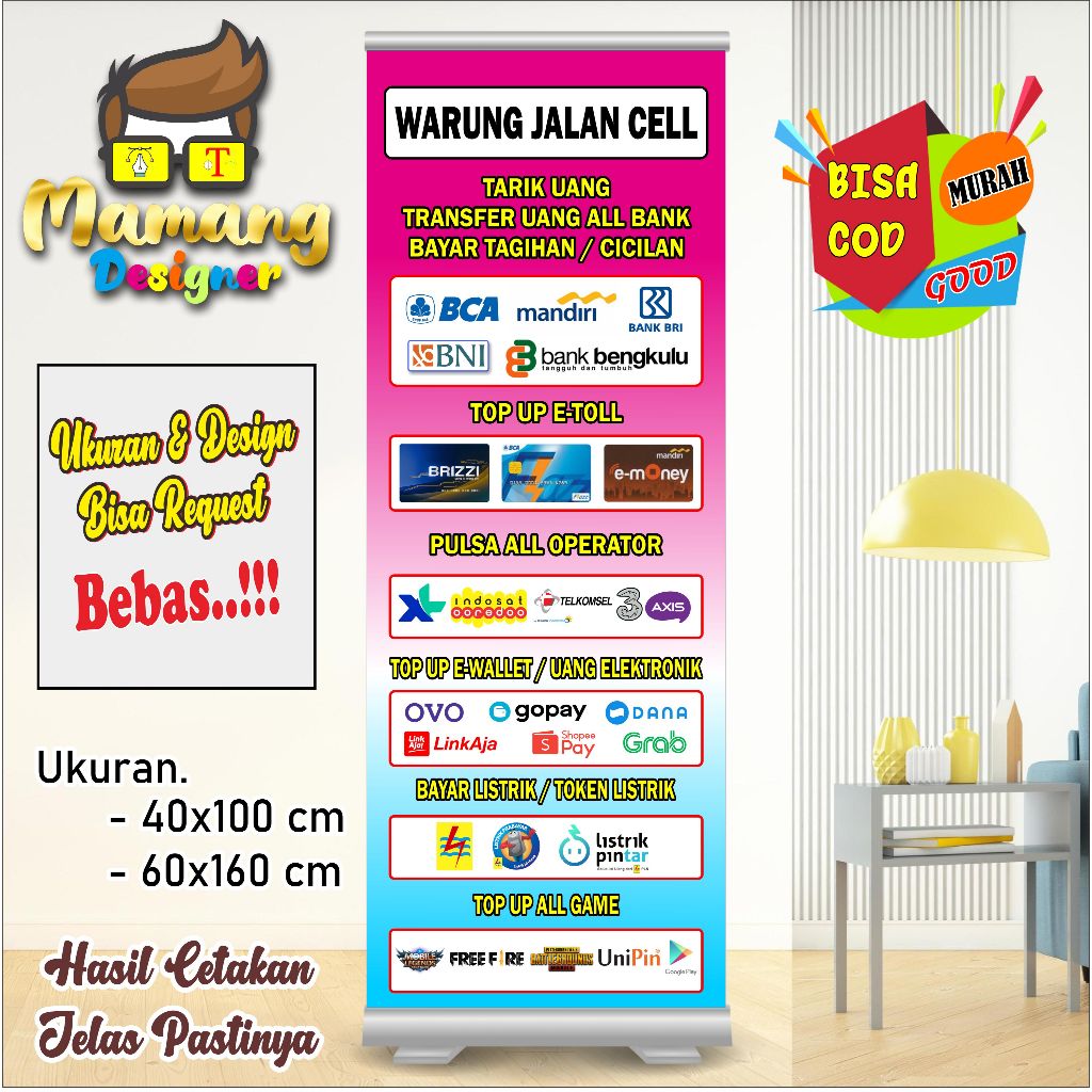 Banner Spanduk Custom Untuk Usaha Konter HP Murah Meriah bb