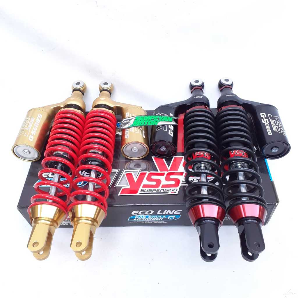 Sok Skok Shock Shockbreker Belakang Tabung Atas Yss G-Plus 340 mm Tersedia Warna Hitam Dan Merah Aer