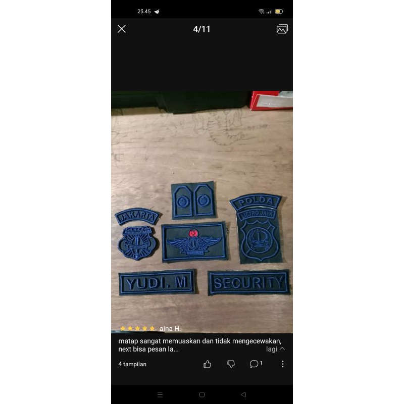 atribut satpam biru dongker.bordir logo satpam warna biru tua