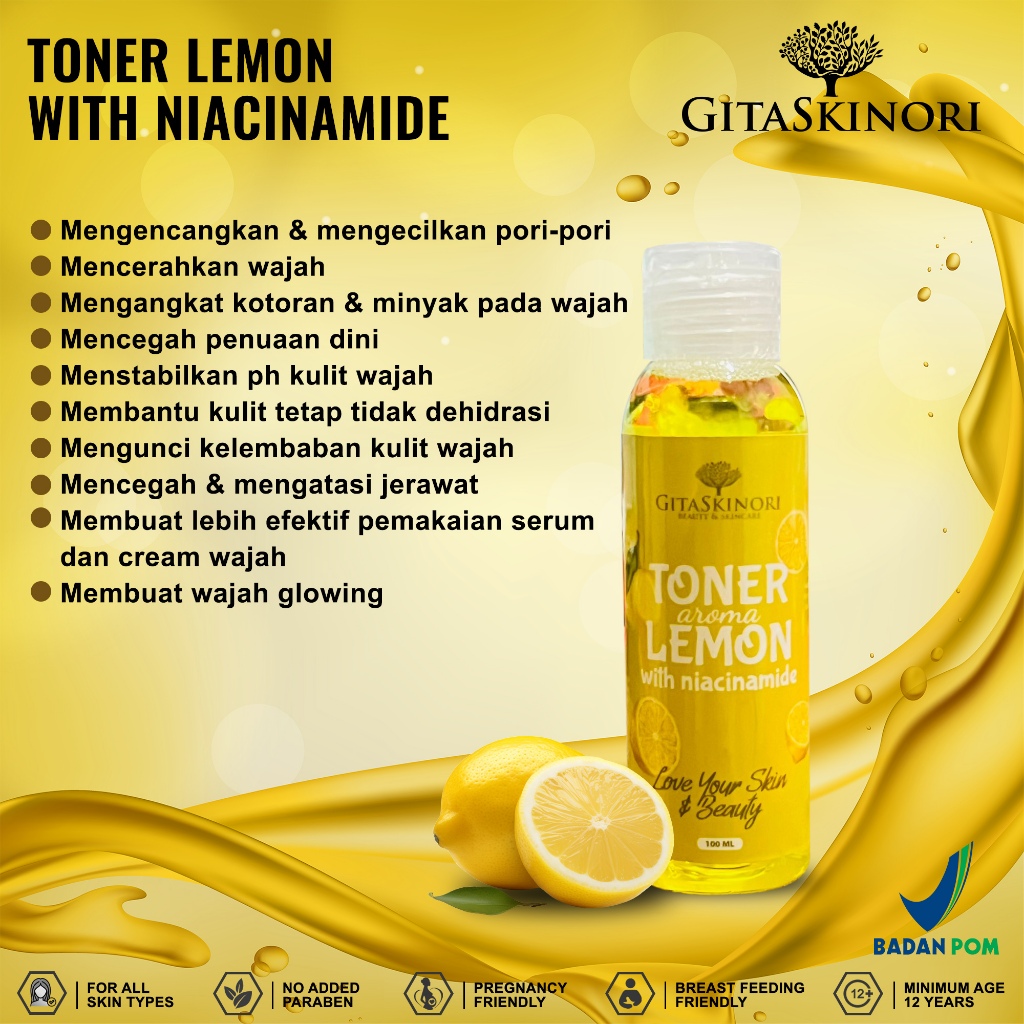 TONER GLOWING LEMON Toner Glowing exstrak lemon strong & wangi BPOM