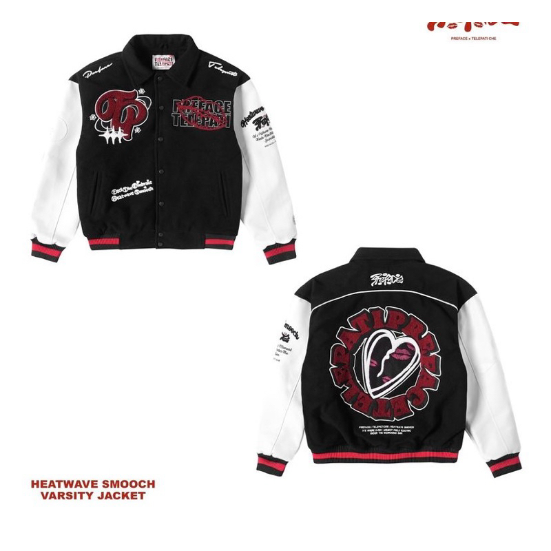 VARSITY JACKET HEATWAVE SMOOCH COLLABORATION WITH PREFACE