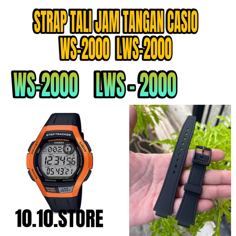 STRAP TALI JAM TANGAN CASIO WS-2000H WS2000H  WS 2000H LWS-2000 LWS 2000 LWS2000 casio digital rubbe