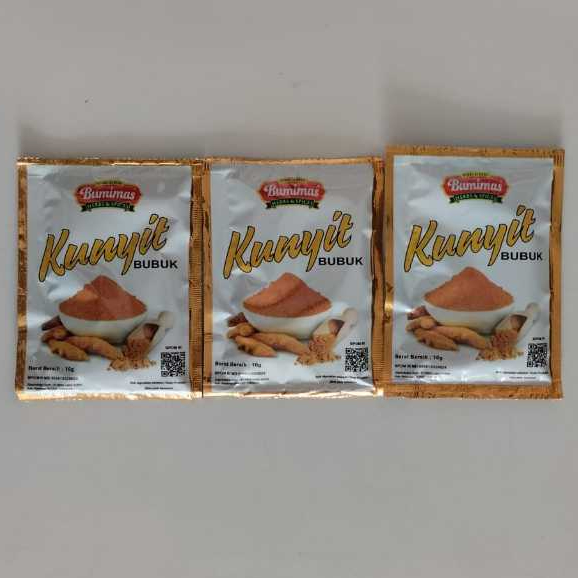 

Kunyit Bubuk Merk BUMIMAS Bumbu Rempah Berat Bersih 10gram