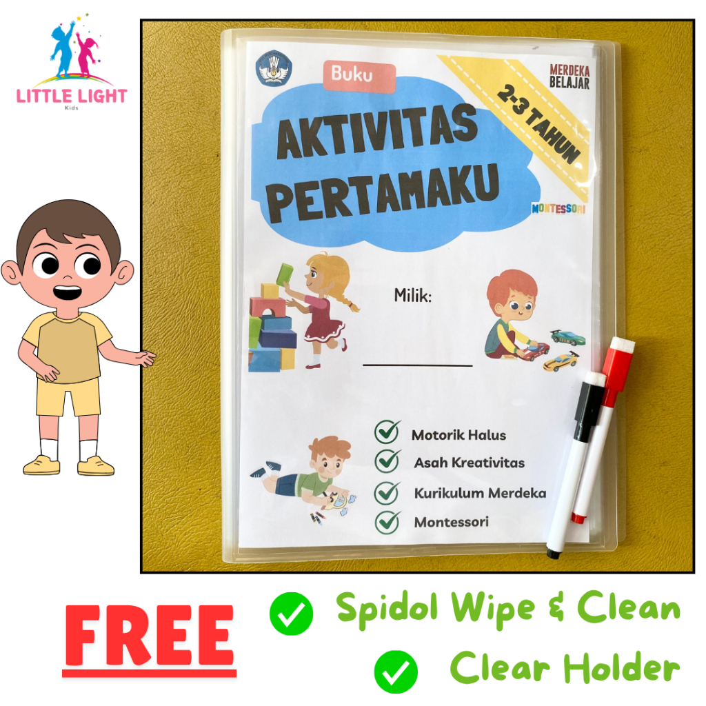 

BUKU AKTIVITAS PERTAMAKU USIA 2-3 TAHUN Edukasi Anak Wipe Clean Worksheet