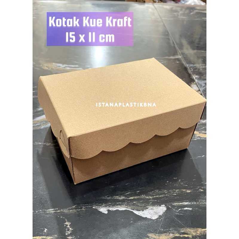 

(50pcs) Kotak Kue Kraft 15x11 cm