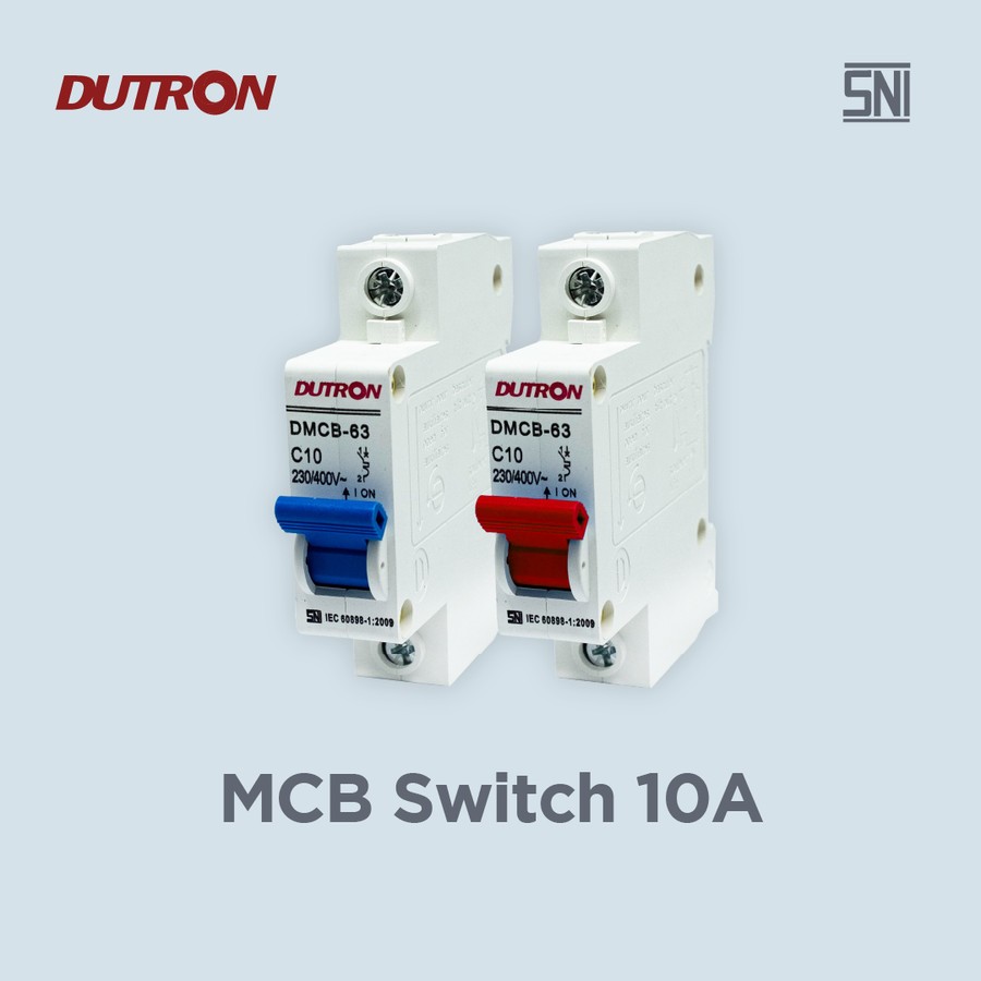 Dutron MCB Listrik 10 A Merah / Biru
